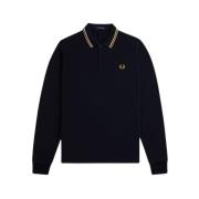 Lange mouw polo met gestreepte afwerking Fred Perry , Blue , Heren