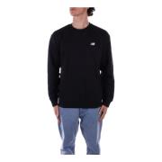 Zwart Logo Voorkant Sweater New Balance , Black , Heren