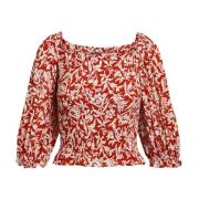 Bloementop met pofmouwen Ralph Lauren , Multicolor , Dames