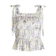 Geplooide top in bloemen Ralph Lauren , Multicolor , Dames