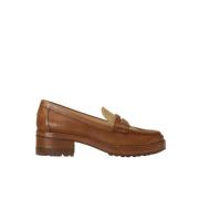 Bruine leren loafers Wern Ralph Lauren , Brown , Dames