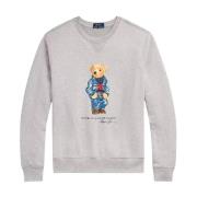 Grijze polar fleece trui Polo Bear Ralph Lauren , Gray , Heren