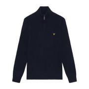 Gebreide Shaker Stitch Quarter Zip Lyle & Scott , Blue , Heren