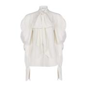 Zijden blouse met strik halslijn Nina Ricci , White , Dames