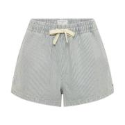 Gestreepte Denim Shorts One Teaspoon , Blue , Dames