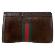 Pre-owned Leather clutches Gucci Vintage , Brown , Heren