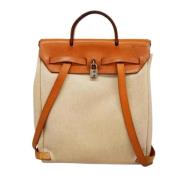 Pre-owned Fabric backpacks Hermès Vintage , Beige , Dames