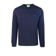 Blauwe Merinowollen Trui Lacoste , Blue , Heren