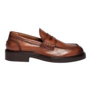 Bruine Penny Loafer Triple Leren Zool Elia Maurizi , Brown , Dames