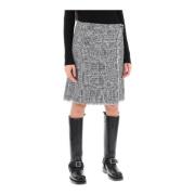 Geplooide pied-de-poule ruit kilt met franjes Burberry , Gray , Dames