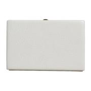 Gouden Frame Leren Clutch Tas Dolce & Gabbana , White , Dames