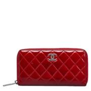 Pre-owned Leather wallets Chanel Vintage , Red , Dames