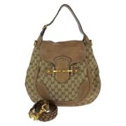 Pre-owned Canvas handbags Gucci Vintage , Beige , Dames