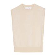 Elegante Gestreepte Off-White Vest Opéra Sport , Beige , Dames