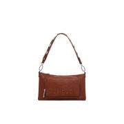 Stijlvolle Handtas Half Logo Monica Desigual , Brown , Dames