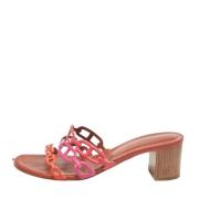 Pre-owned Leather sandals Hermès Vintage , Multicolor , Dames