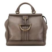 Pre-owned Leather handbags Gucci Vintage , Gray , Dames