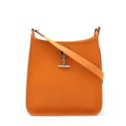 Pre-owned Leather shoulder-bags Hermès Vintage , Orange , Dames