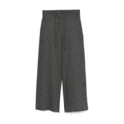 Flanel Rechte Pijp Broek Max Mara , Gray , Dames