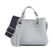 Blauwe Mini Handtas met Hertenprint en Verstelbare Band Emporio Armani...