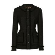 Stijlvolle Jas met Uniek Ontwerp Dolce & Gabbana , Black , Dames