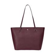 Dames Schoudertas Karly Shopper van Leer Ralph Lauren , Red , Dames