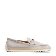 Grijze Leren Loafers Elegante Stijl Tod's , Gray , Dames