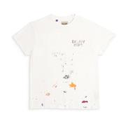 Handgeschilderd Distressed Boadwalk Tee 'Wit' Gallery Dept. , White , ...