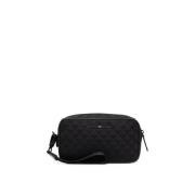 Nylon Jacquard Eagle Beauty Tas Emporio Armani , Black , Heren