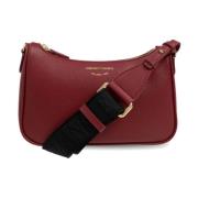 Mini Baguette Bordeaux met Zwart Logo Emporio Armani , Red , Dames