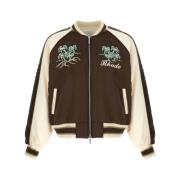 Bruin/Wit Varsity Bomberjack Rhude , Brown , Heren