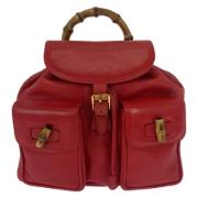 Pre-owned Leather backpacks Gucci Vintage , Red , Dames