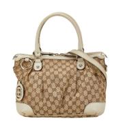 Pre-owned Canvas gucci-bags Gucci Vintage , White , Dames