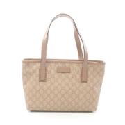 Pre-owned Leather totes Gucci Vintage , Beige , Dames