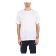 Gekamd katoenen T-shirt met ronde hals Paolo Pecora , White , Heren