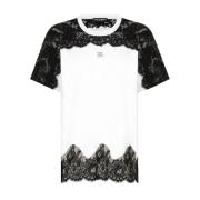 Casual Katoenen T-Shirt in Zwart Dolce & Gabbana , White , Dames