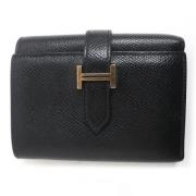 Pre-owned Leather wallets Hermès Vintage , Black , Dames