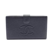 Pre-owned Leather wallets Chanel Vintage , Black , Dames