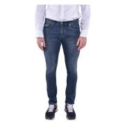 Skinny Fit Lage Taille Denim Jeans Dondup , Blue , Heren