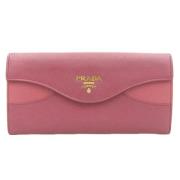 Pre-owned Leather wallets Prada Vintage , Pink , Dames