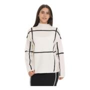 Geometrische Fantasie Wollen Trui Pennyblack , White , Dames