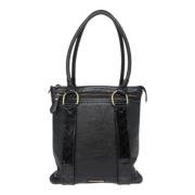 Pre-owned Leather shoulder-bags Burberry Vintage , Black , Dames