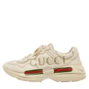 Pre-owned Leather sneakers Gucci Vintage , Beige , Heren