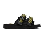 Zwarte Grafische Slip-On Sandalen Suicoke , Black , Dames