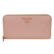 Pre-owned Leather wallets Prada Vintage , Pink , Dames