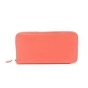 Pre-owned Leather wallets Hermès Vintage , Pink , Dames