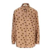 Polka Dot Shirt met F Fendi , Brown , Dames