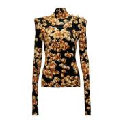 Fluwelen Druivenprint Coltrui Jersey Balmain , Multicolor , Dames