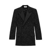 Kanten Blazer Jas Saint Laurent , Gray , Dames