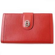 Pre-owned Leather wallets Bvlgari Vintage , Red , Dames